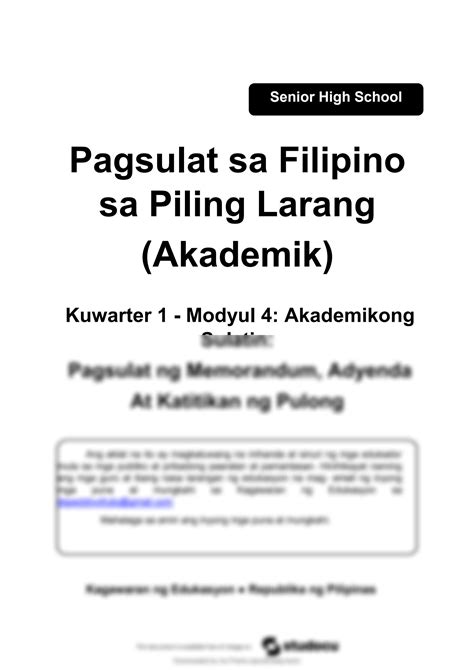 Piling Larang Akademik 12 Q1 Mod4 Pagsulat Ng .